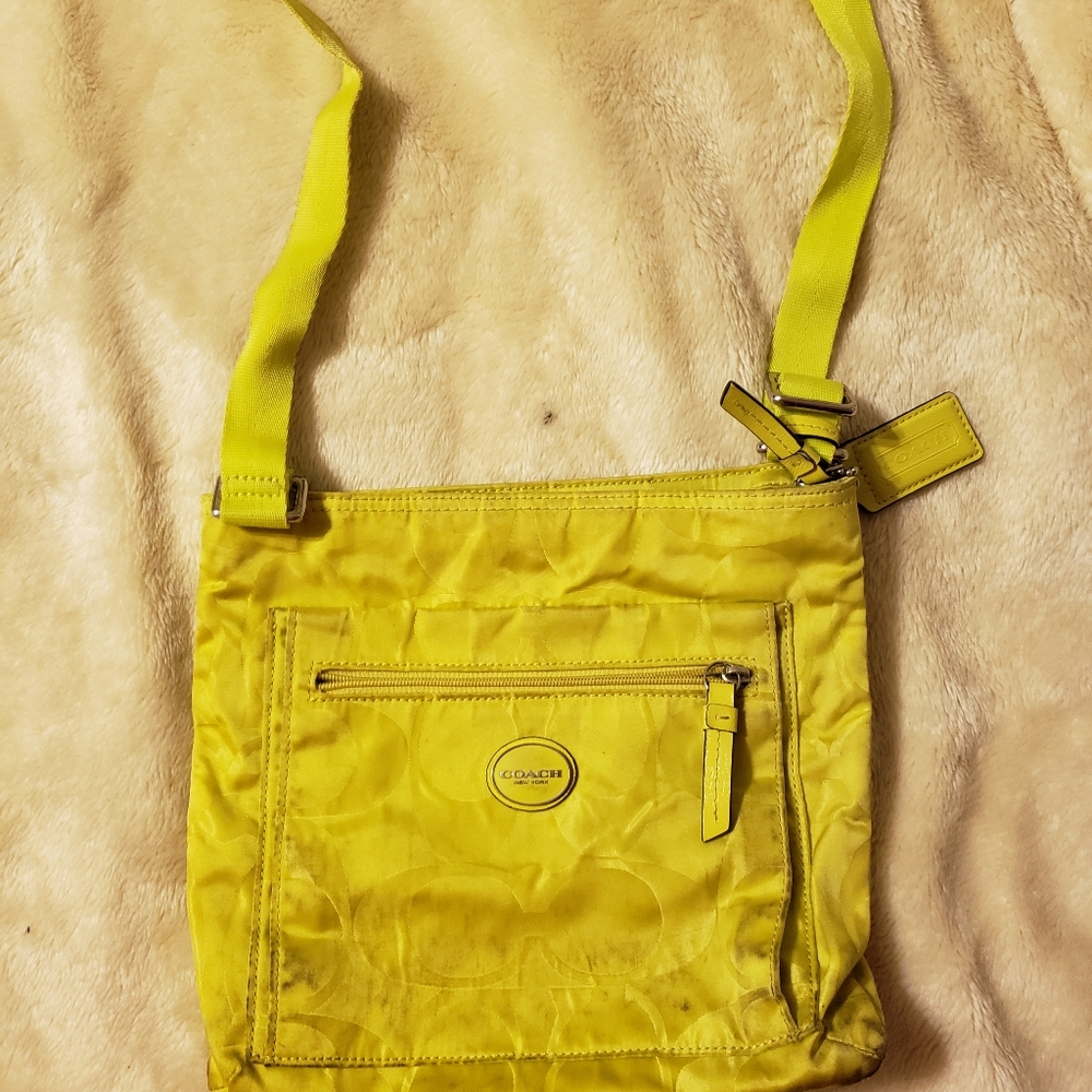Coach lime green crossbody